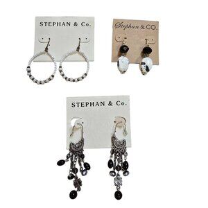 Stephan & Co Women's Trendy Earrings 3 Pairs Shown